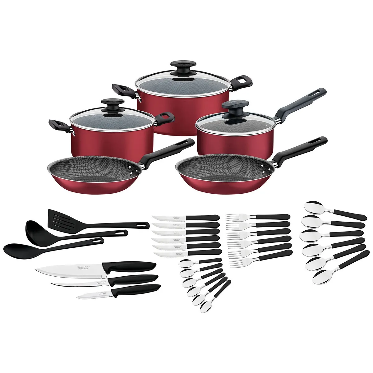 TRAMONTINA - Batería De Cocina 38 Piezas Antiadherente Victoria Tramontina