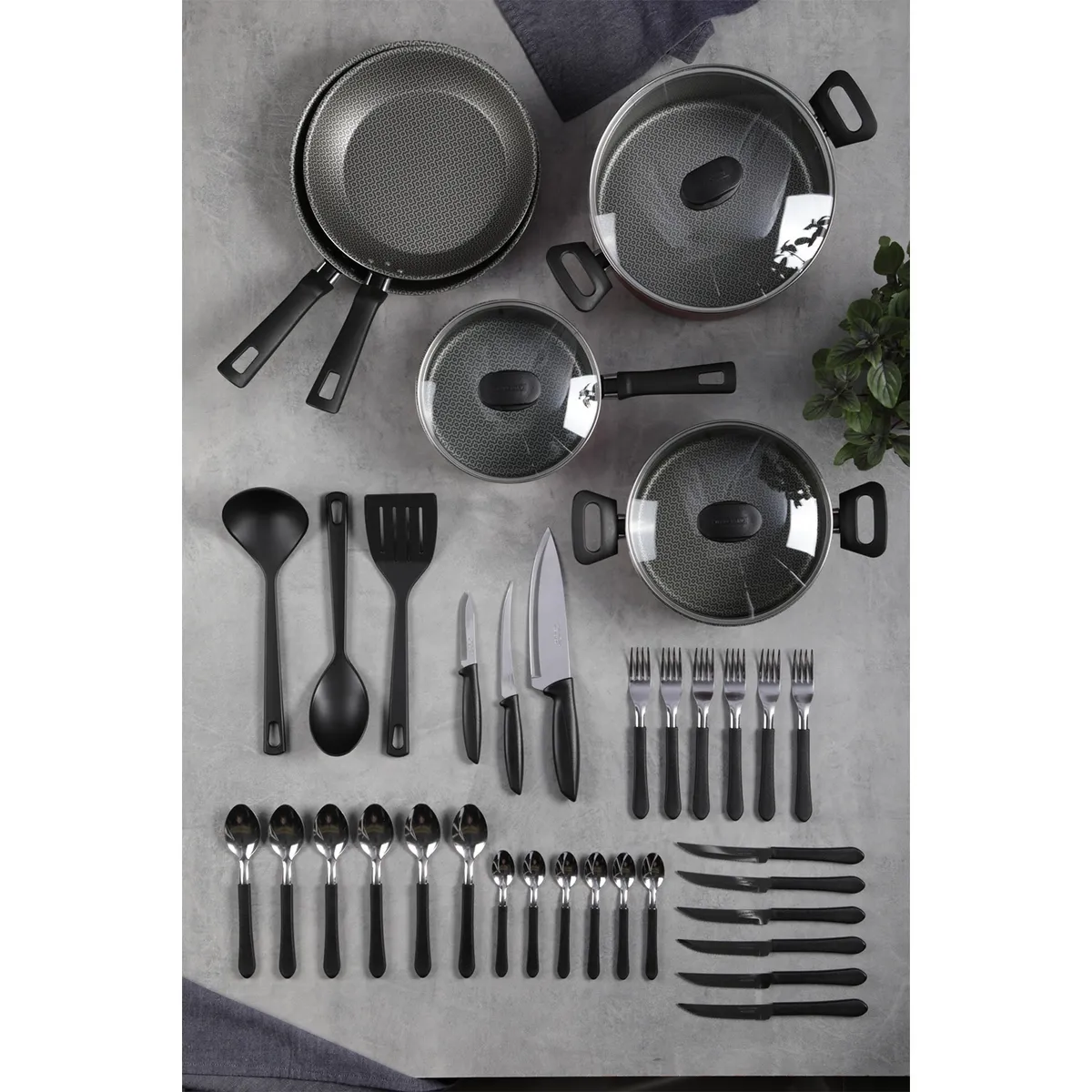 TRAMONTINA - Batería De Cocina 38 Piezas Antiadherente Victoria Tramontina