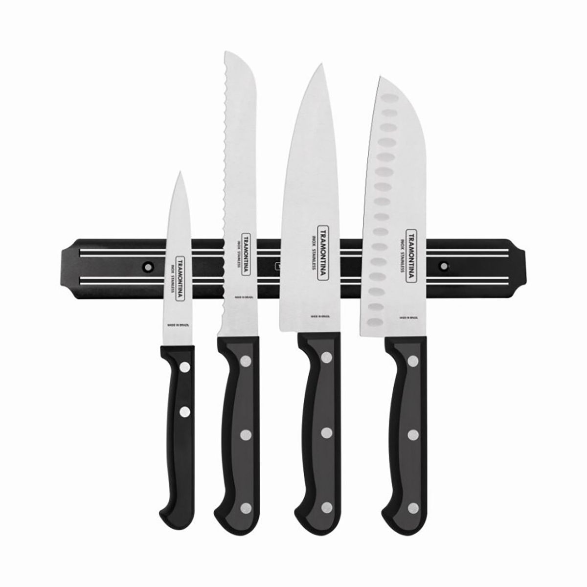 TRAMONTINA - Cuchillos Set X4 + Barra Magnética Tramontina