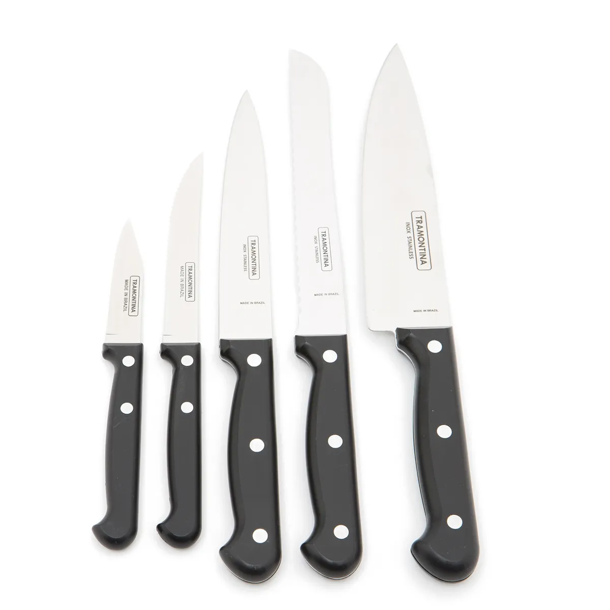 TRAMONTINA - Taco 5 Cuchillos Cocina Acero Inoxidable Ultracorte Tramontina