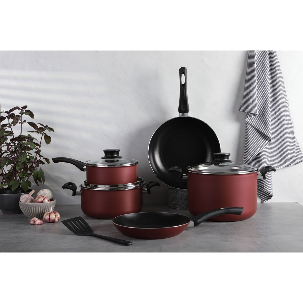 TRAMONTINA - Batería Antiadherente 9 Piezas Gloria Tramontina