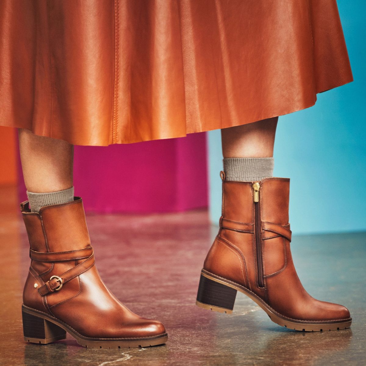 PIKOLINOS - Botín Mujer Cuero Beige Pikolinos