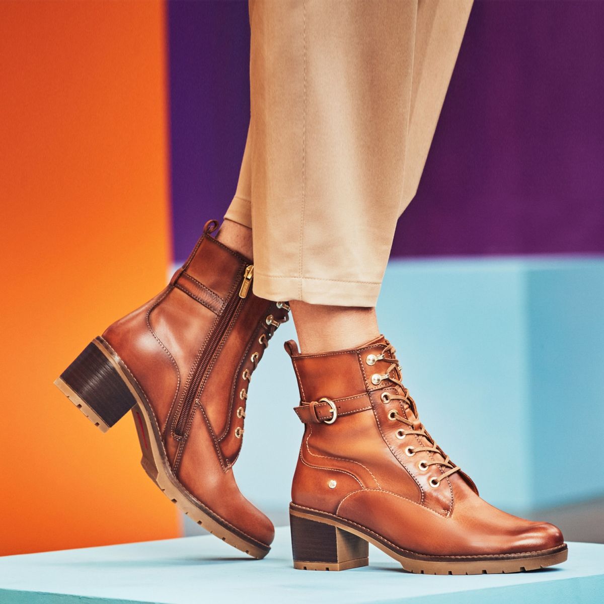 PIKOLINOS - Botín Mujer Cuero Café Pikolinos