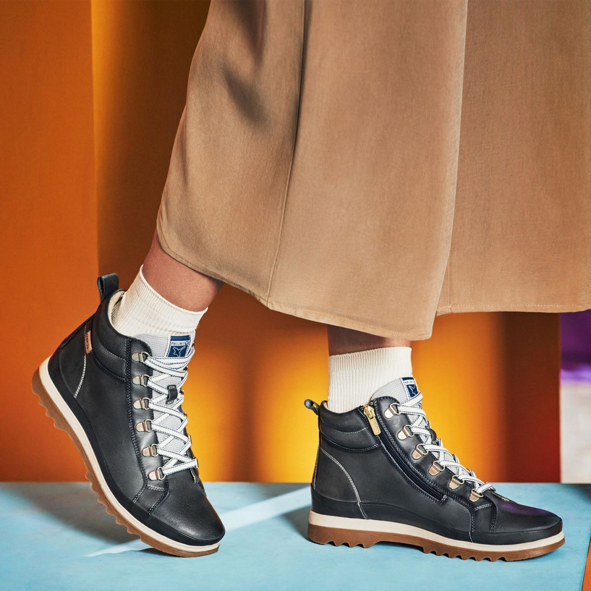 PIKOLINOS - Botín Mujer Cuero Azul Pikolinos