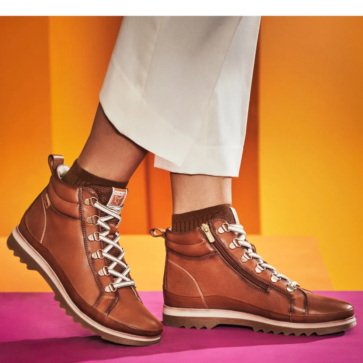 PIKOLINOS - Botín Mujer Cuero Beige Pikolinos