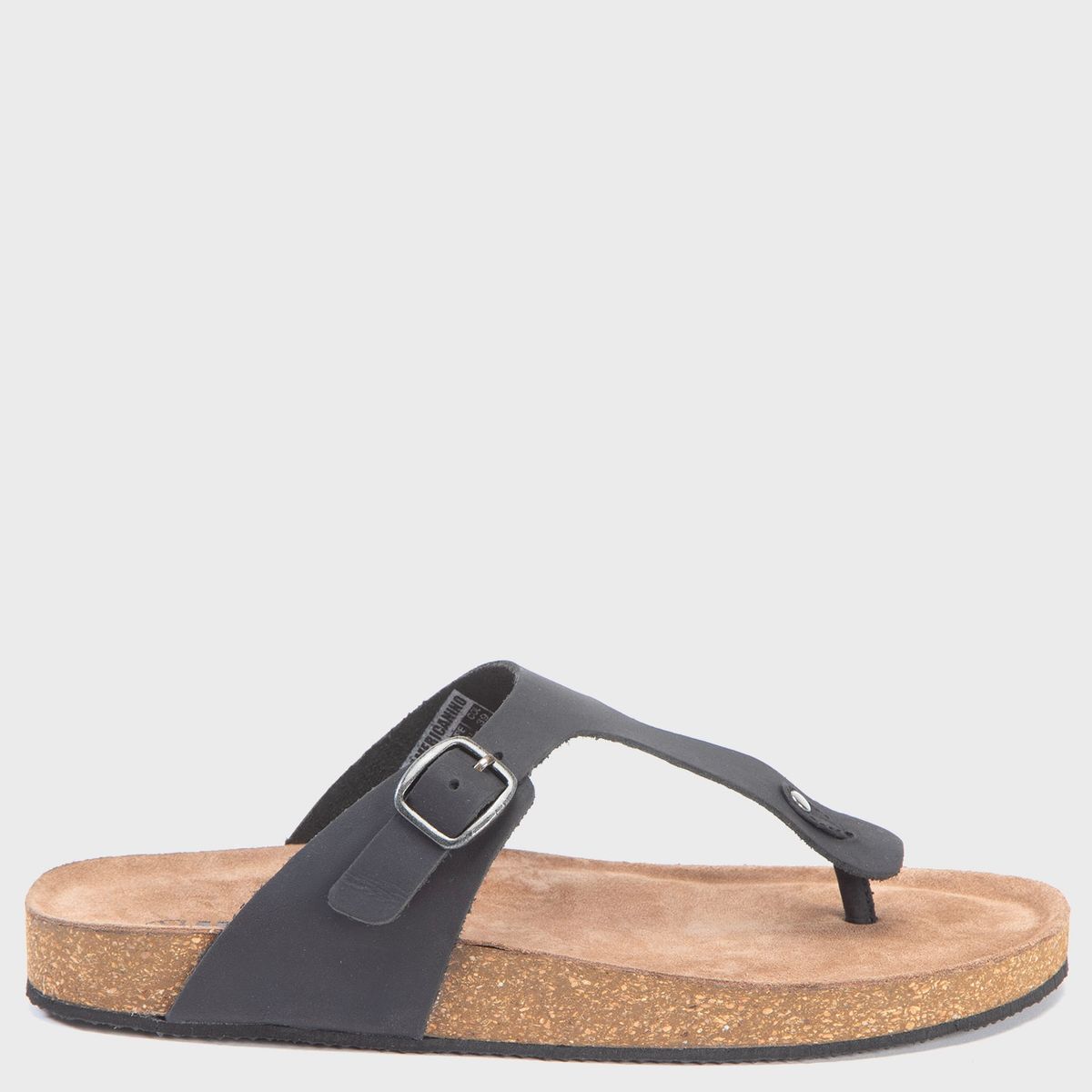 AMERICANINO - Sandalia Plana Mujer Cuero Negro Americanino