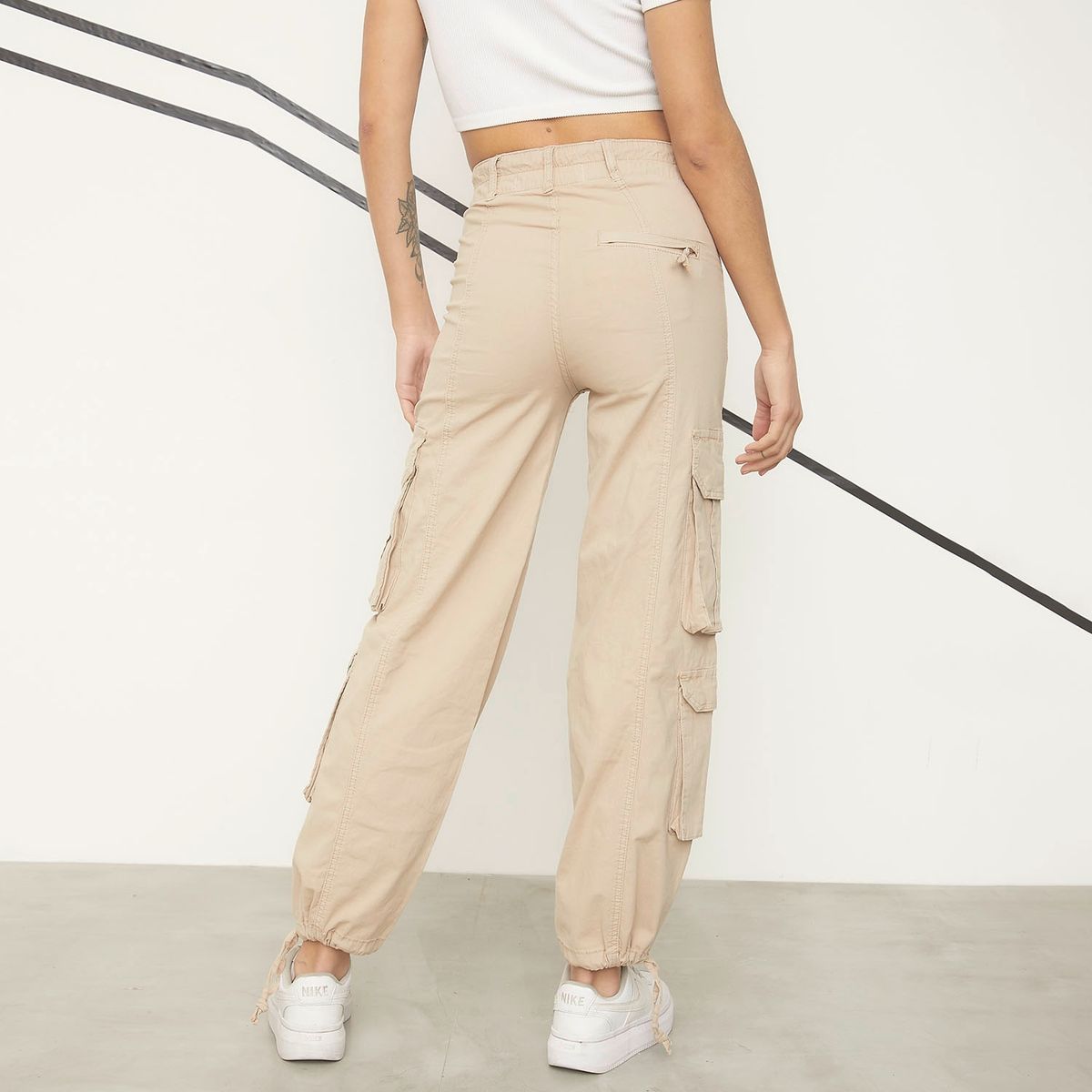 AMERICANINO - Pantalón Cargo Tiro Medio Mujer Americanino