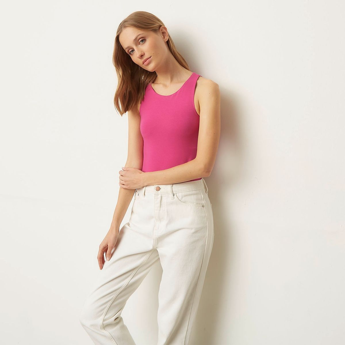 BASEMENT - Polera Manga Corta Algodón Mujer Basement