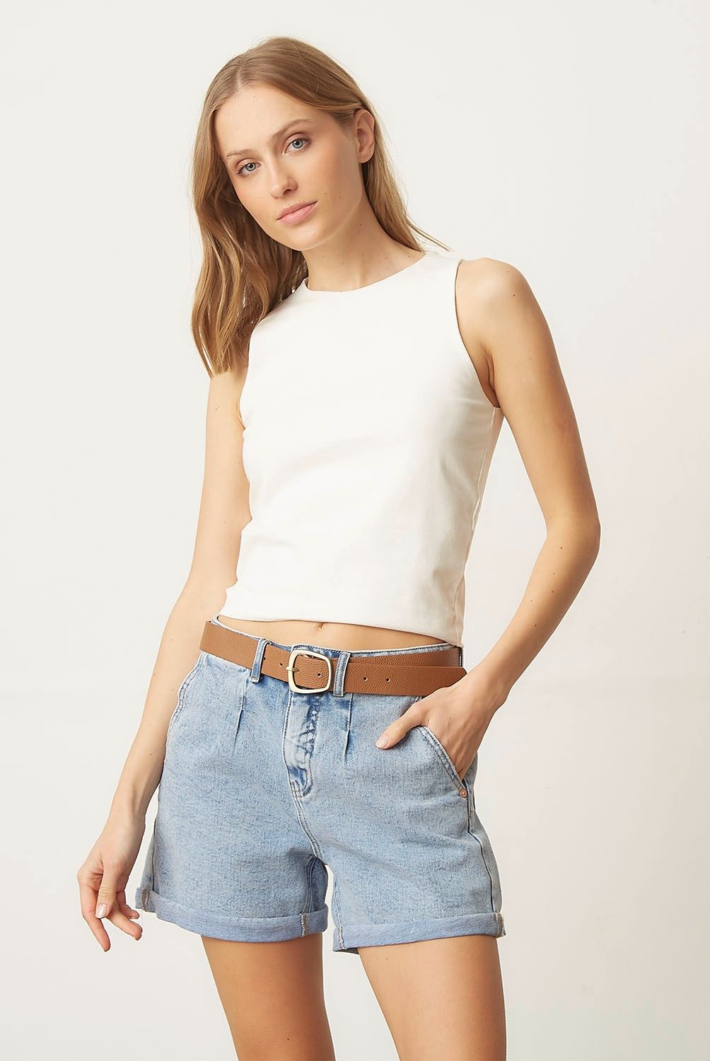 BASEMENT - Polera Sin Mangas Basement Algodón Mujer Estilo Casual
