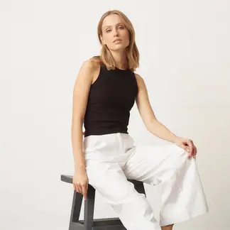 BASEMENT - Polera Sin Mangas Algodón Mujer Estilo Casual