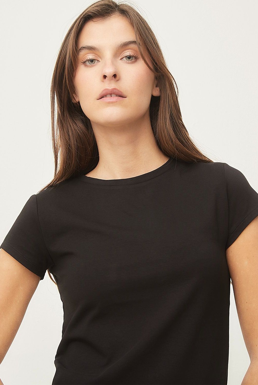 BASEMENT - Polera Regular Manga Corta Basement Mujer Algodón Orgánico