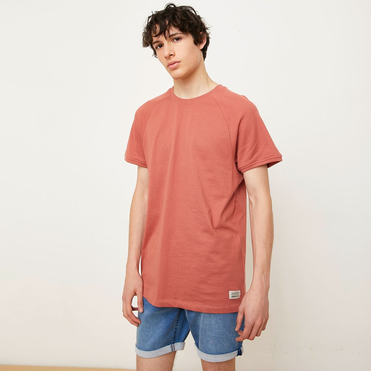 BEARCLIFF - Polera Manga Corta Algodón Long Fit Hombre Bearcliff