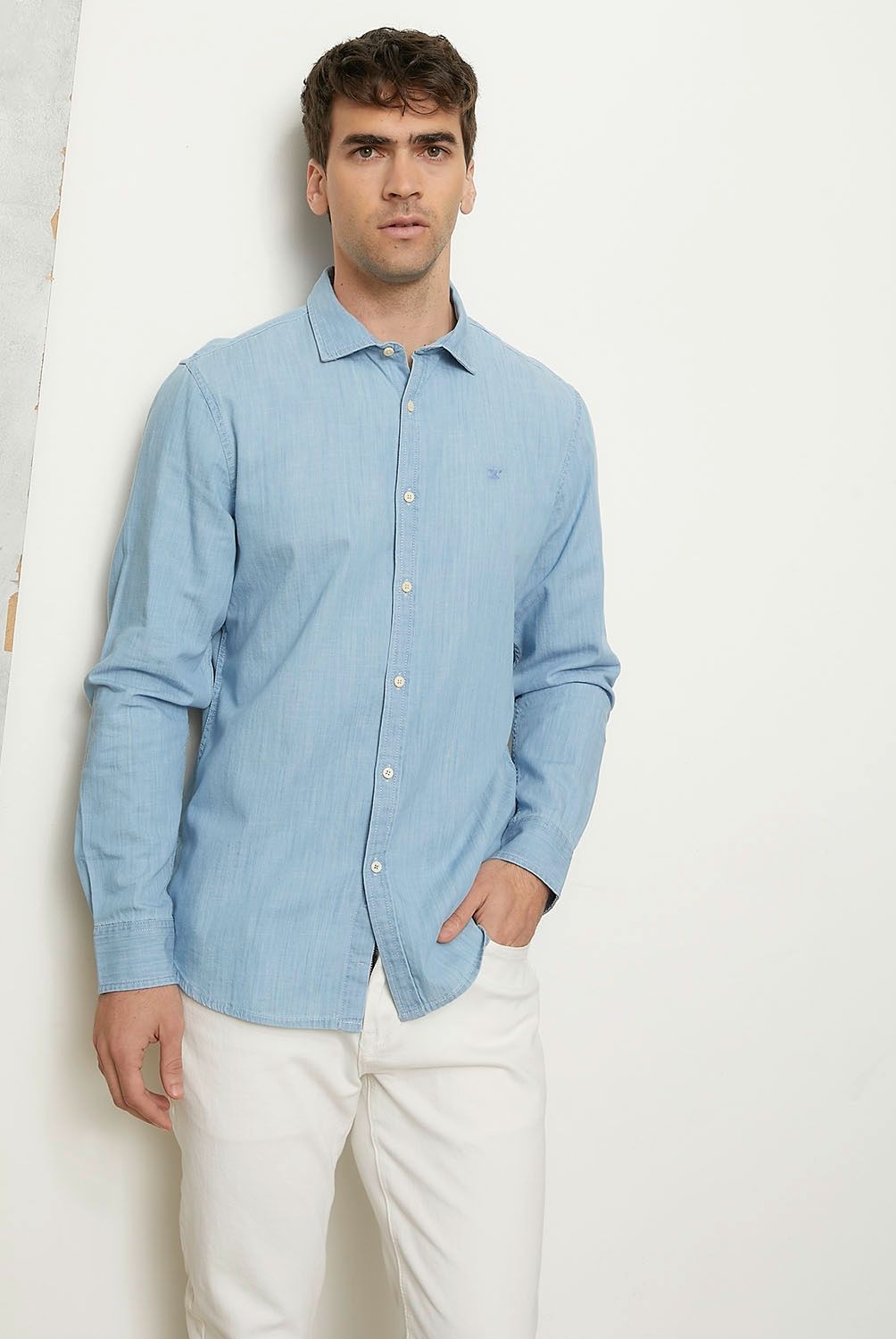 WOLF&HANK - Camisa Casual Manga Larga Algodón Hombre Wolf&Hank