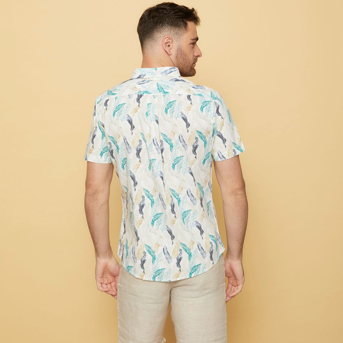 UNIVERSITY CLUB - Camisa Casual Manga Corta Viscosa Hombre University Club