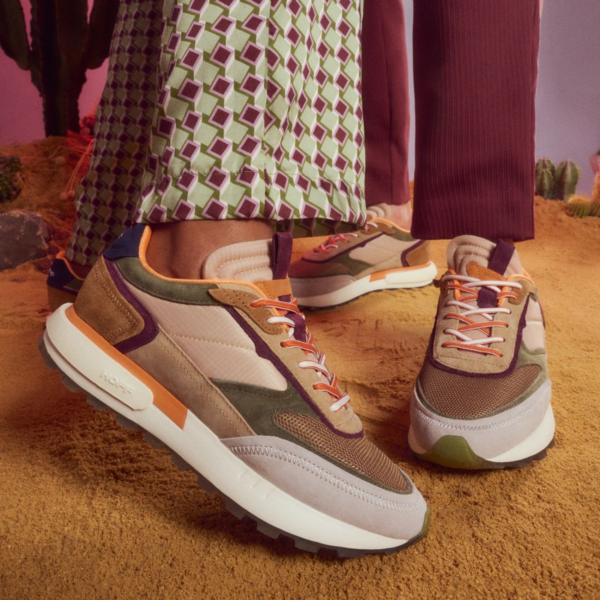 HOFF - Zapatilla Urbana Hombre Cuero Beige Hoff