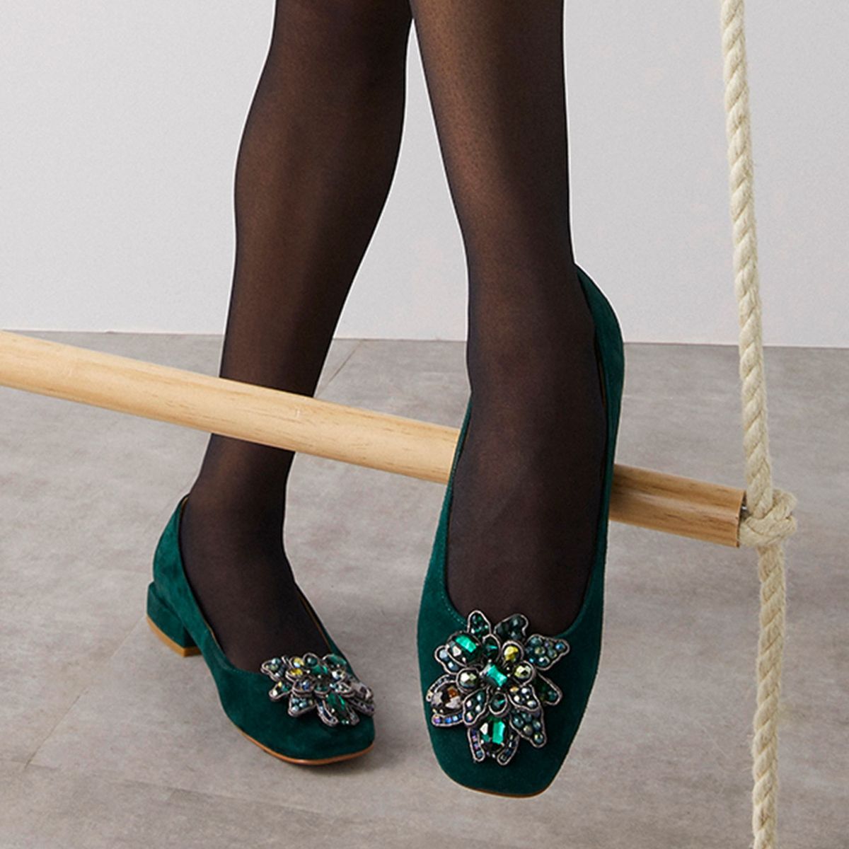 ALMA EN PENA - Ballerina Mujer Cuero Verde Alma En Pena