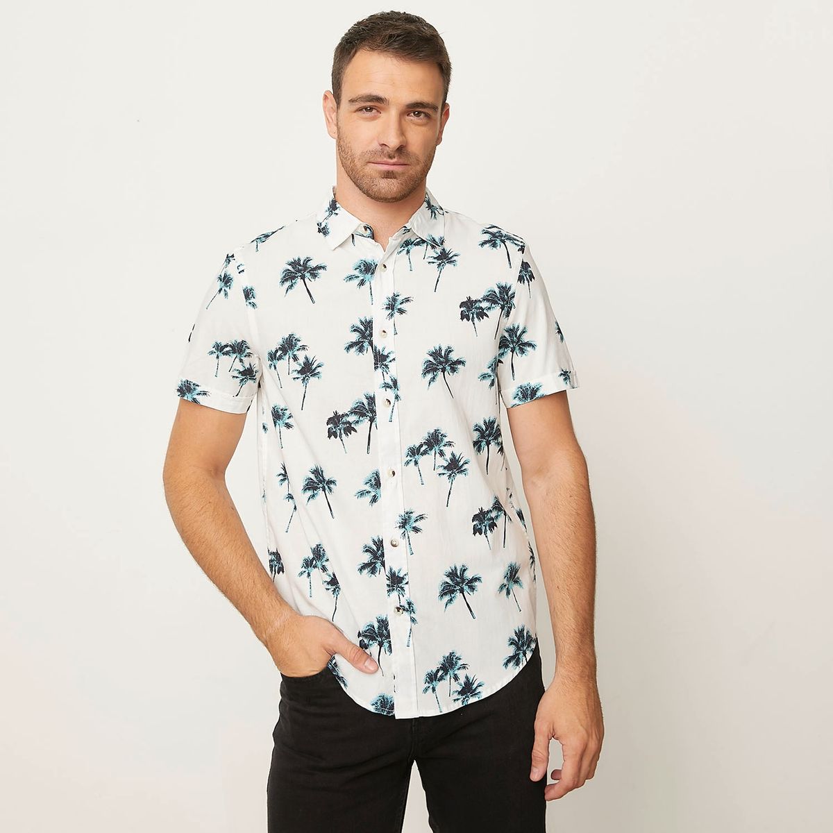 NEWPORT - Camisa Casual Manga Corta Algodón Hombre Newport