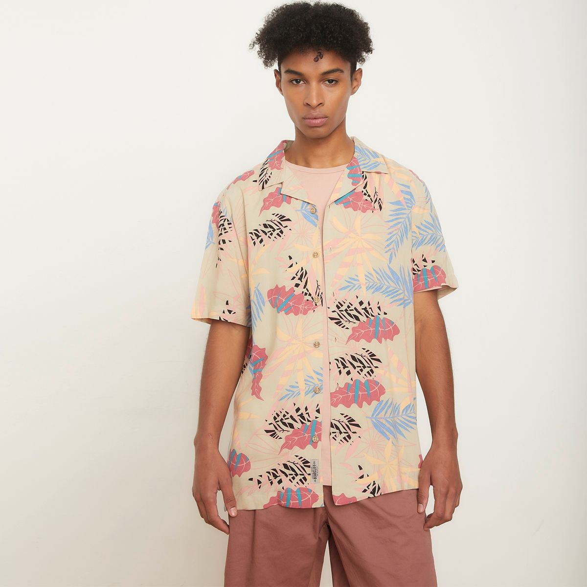 BEARCLIFF - Camisa Guayabera Manga Corta Viscosa Hombre Bearcliff