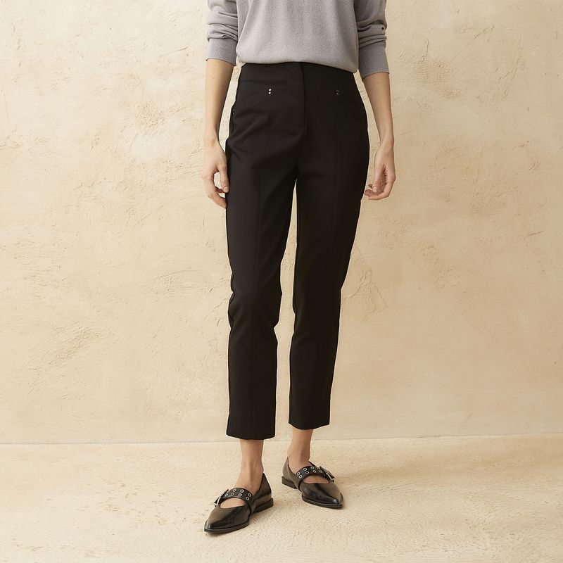 BASEMENT - Pantalón Basement Slim Fit Medio Mujer Algodón