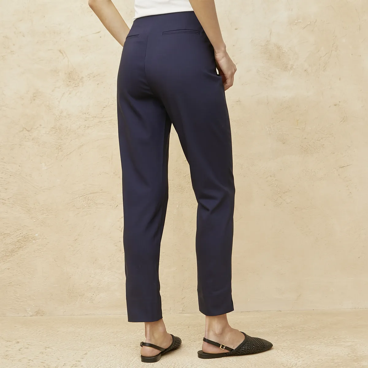 BASEMENT - Pantalón Sastre Slim Fit Tiro Alto Mujer Basement