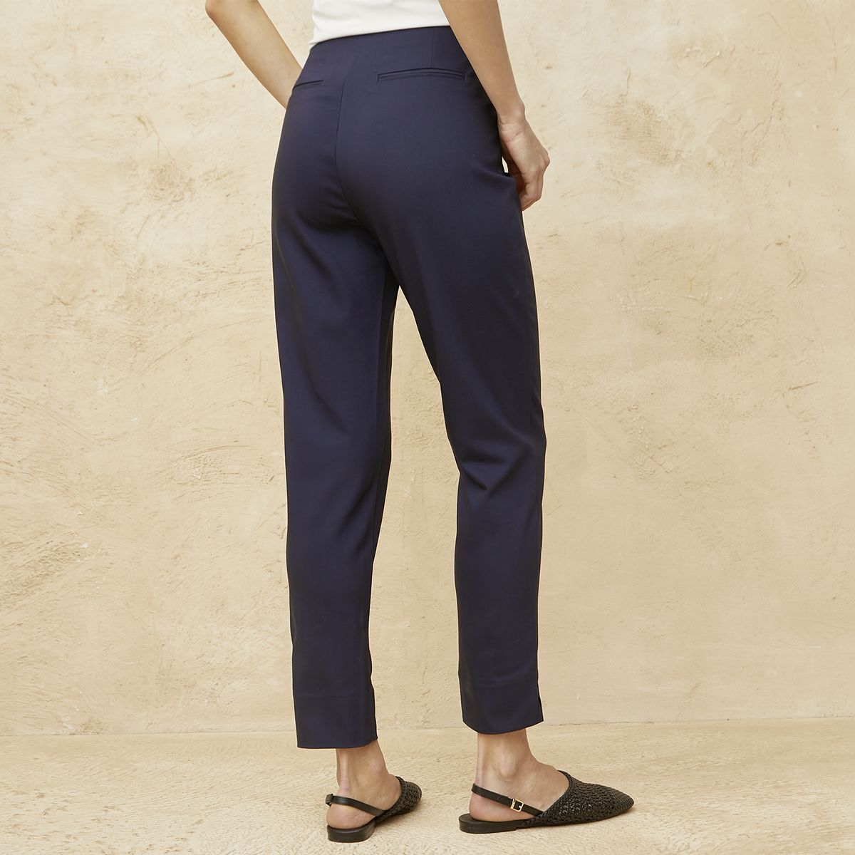 BASEMENT - Pantalón Sastre Slim Fit Tiro Alto Mujer Basement