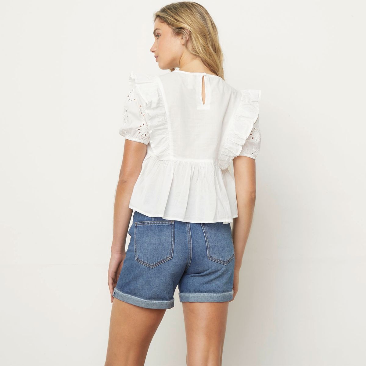 SYBILLA - Blusa Manga Corta Algodón Mujer Sybilla