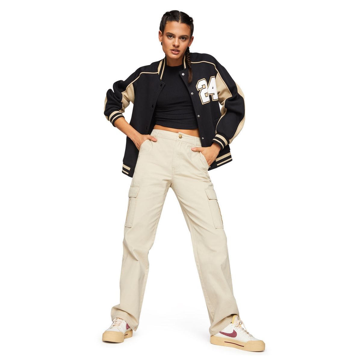 SYBILLA - Pantalón Cargo Tiro Alto Mujer Sybilla