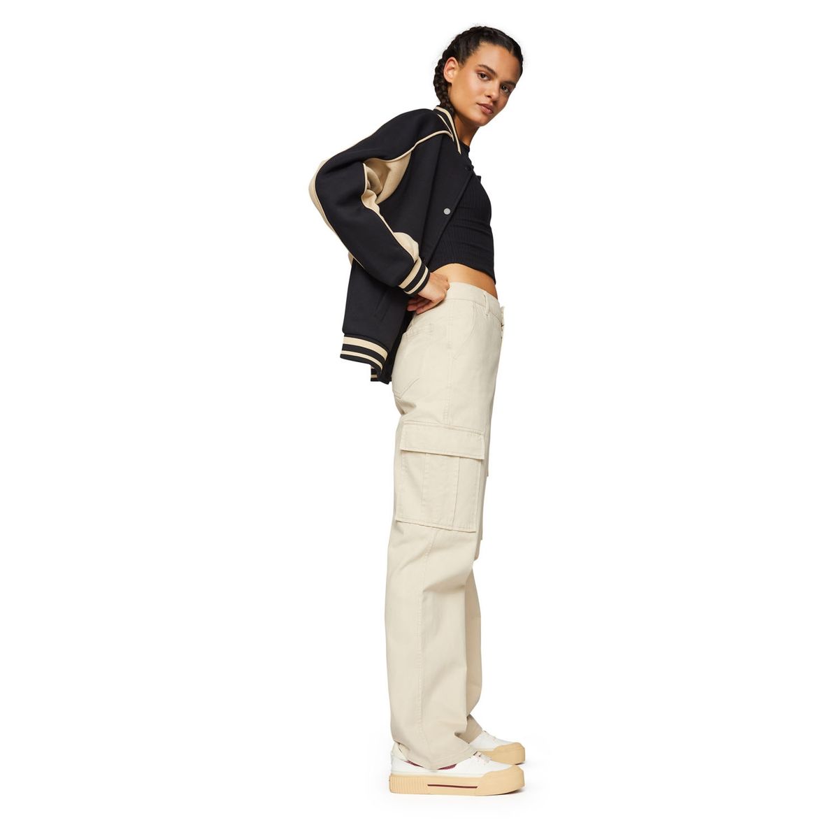 SYBILLA - Pantalón Cargo Tiro Alto Mujer Sybilla