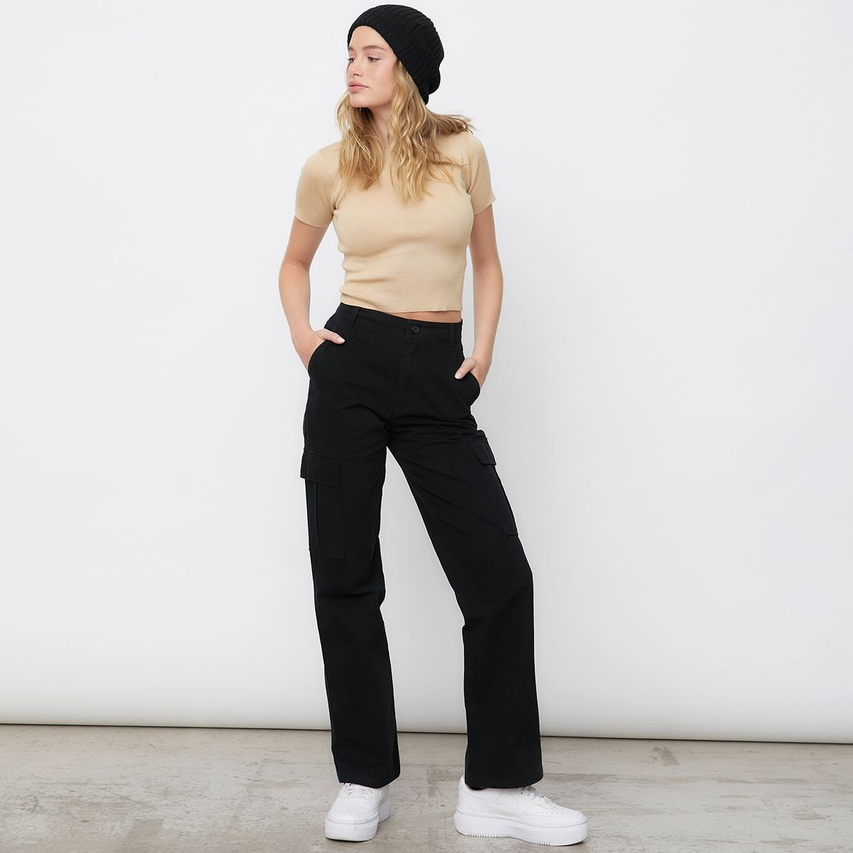 SYBILLA - Pantalón Cargo Tiro Alto Mujer Sybilla