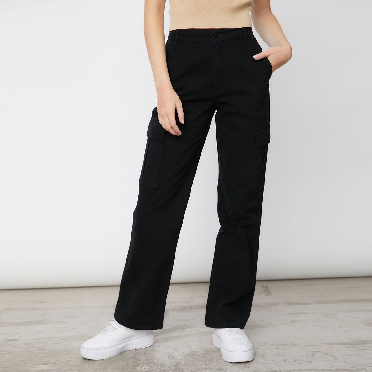 SYBILLA - Pantalón Cargo Tiro Alto Mujer Sybilla