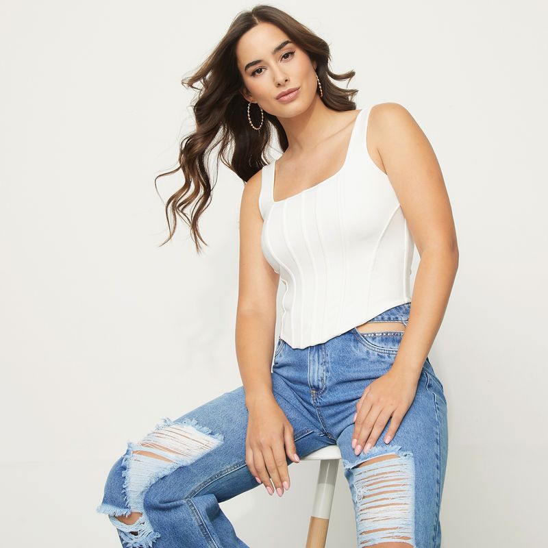 MOSSIMO - Polera Corset Sin Mangas Mujer Mossimo