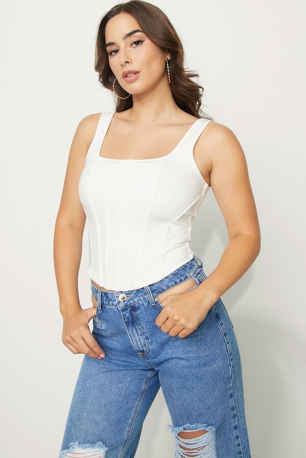 MOSSIMO - Polera Corset Sin Mangas Mujer Mossimo