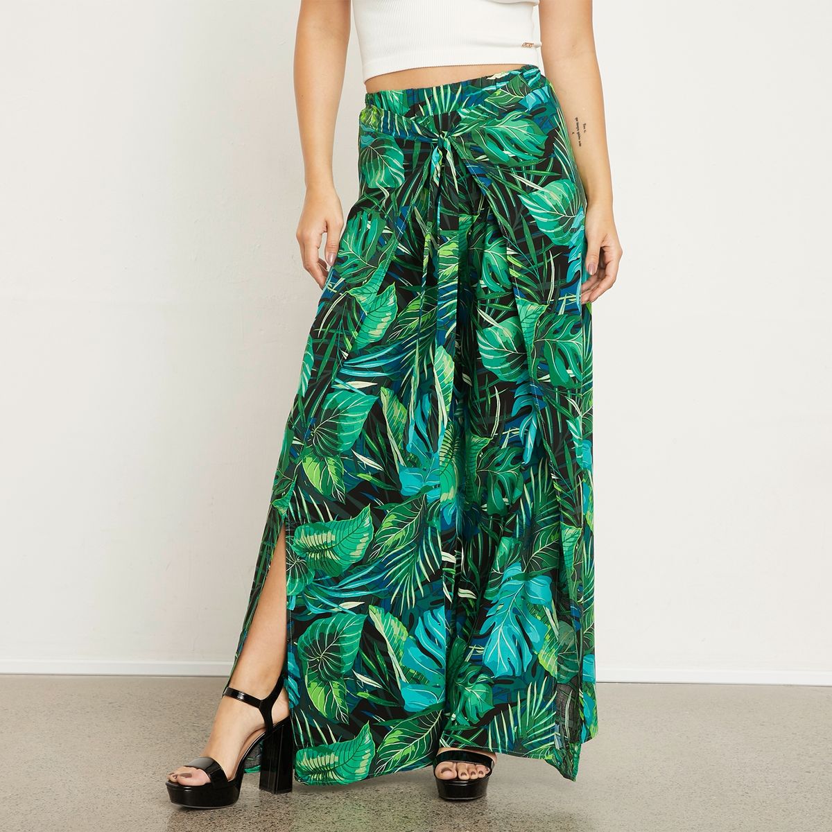 MOSSIMO - Pantalón Palazzo Tiro Alto Mujer Mossimo