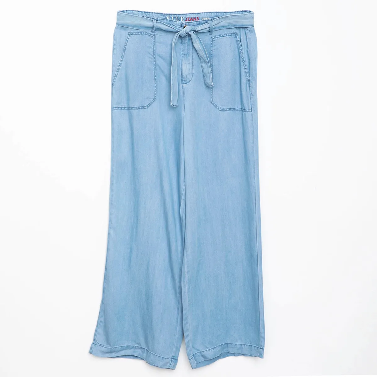 ELLE - Pantalón Palazzo Tiro Alto Tencel Mujer Elle