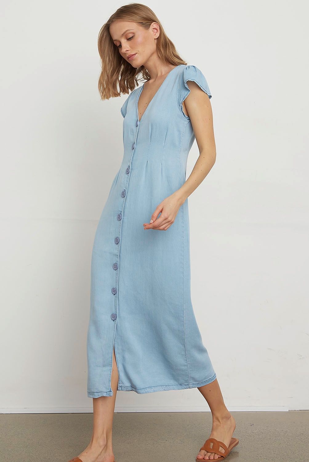ELLE - Vestido Largo Tencel Mujer Elle