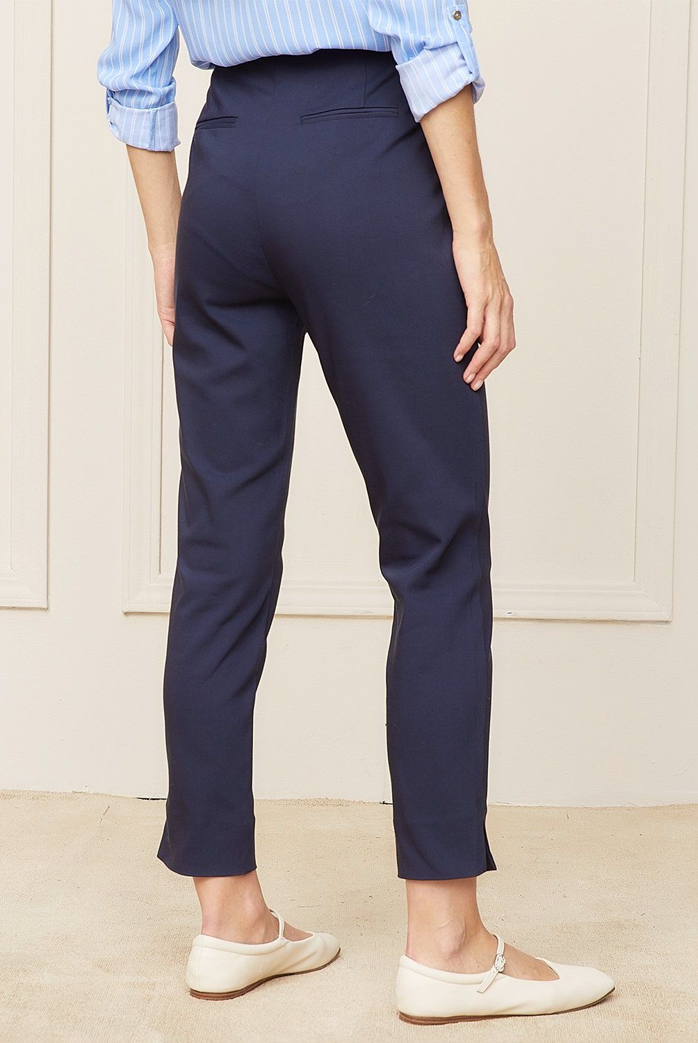 BASEMENT - Pantalón Sastre Slim Fit Tiro Alto Mujer Basement