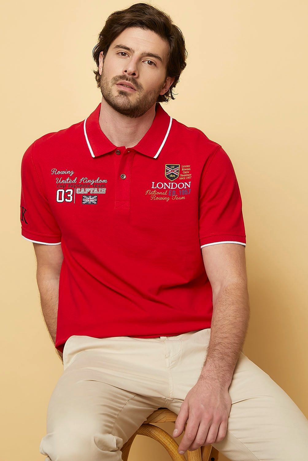 UNIVERSITY CLUB - Polera Cuello Pique Manga Corta Algodón Hombre University Club