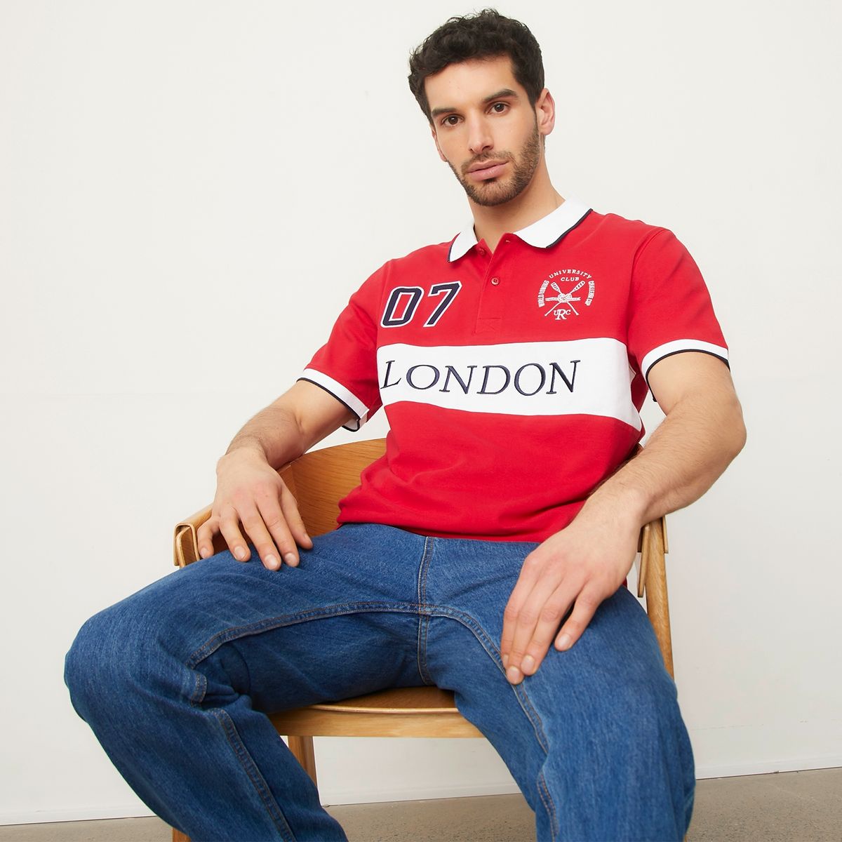 UNIVERSITY CLUB - Polera Cuello Pique Manga Corta Algodón Hombre University Club