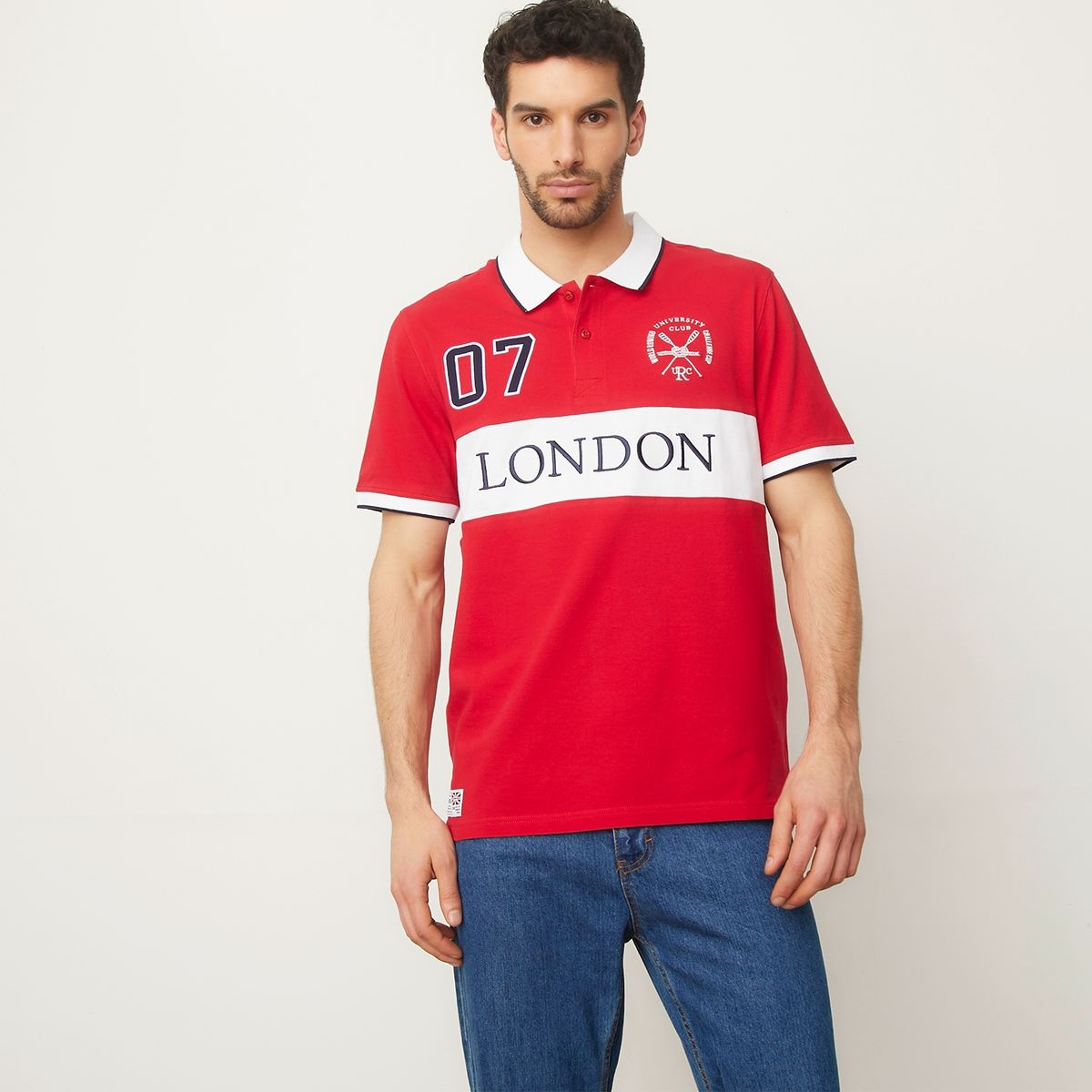 UNIVERSITY CLUB - Polera Cuello Pique Manga Corta Algodón Hombre University Club