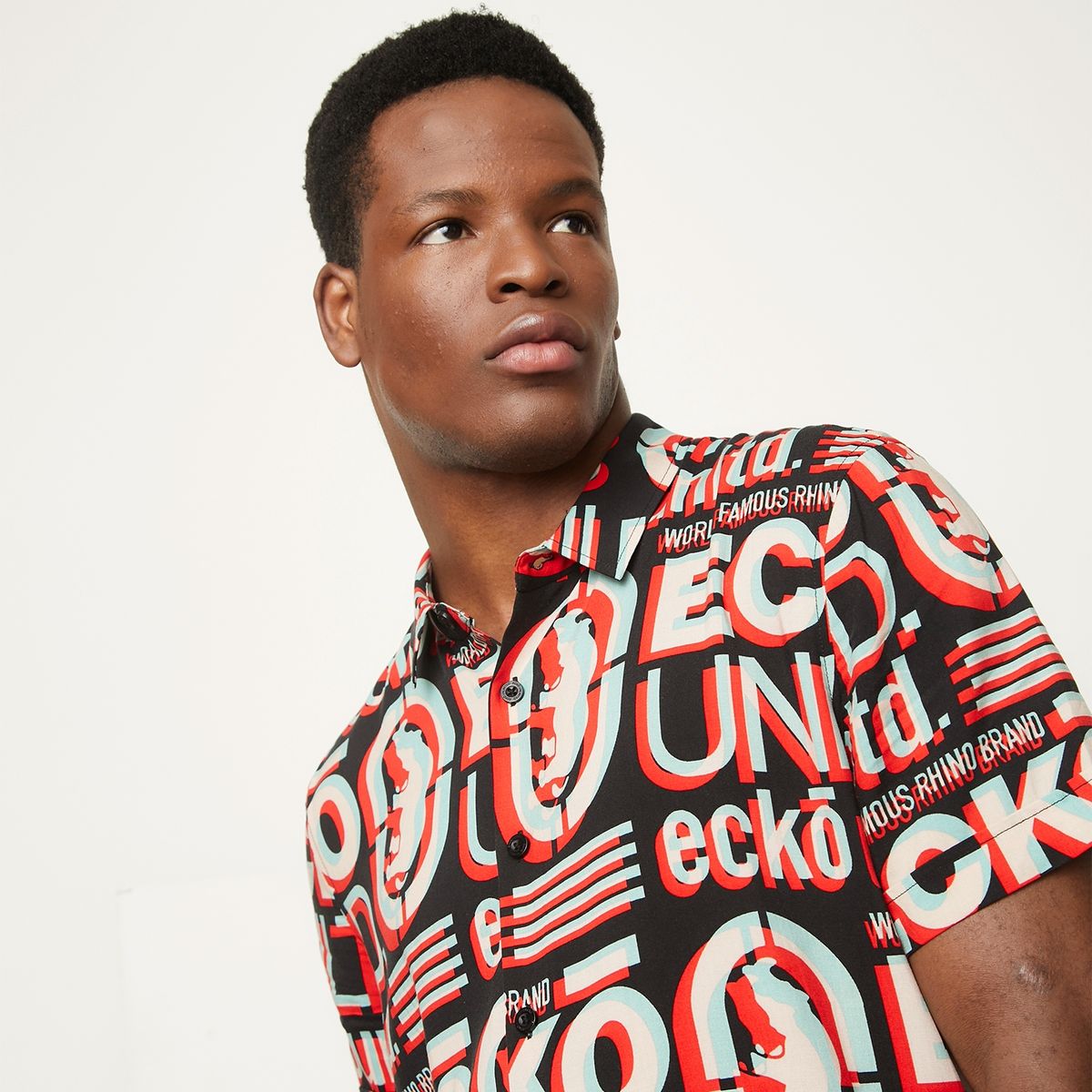 ECKO - Camisa Casual Manga Corta Viscosa Hombre Ecko