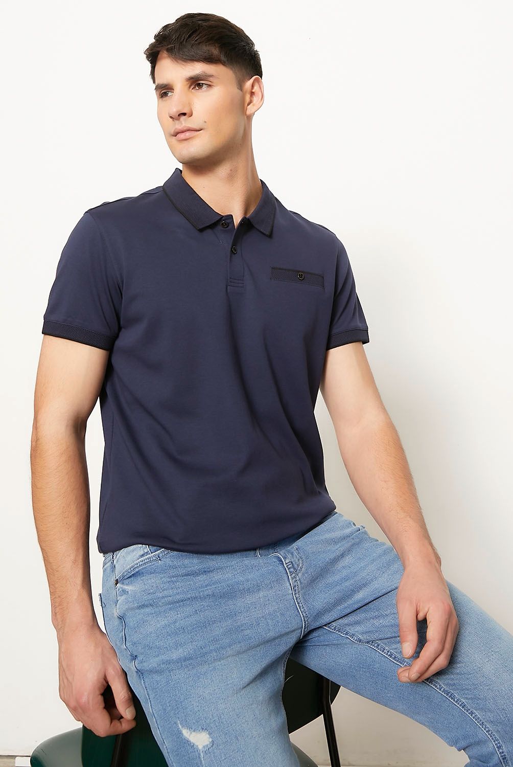 BASEMENT - Polera Manga Corta Algodón Hombre Basement
