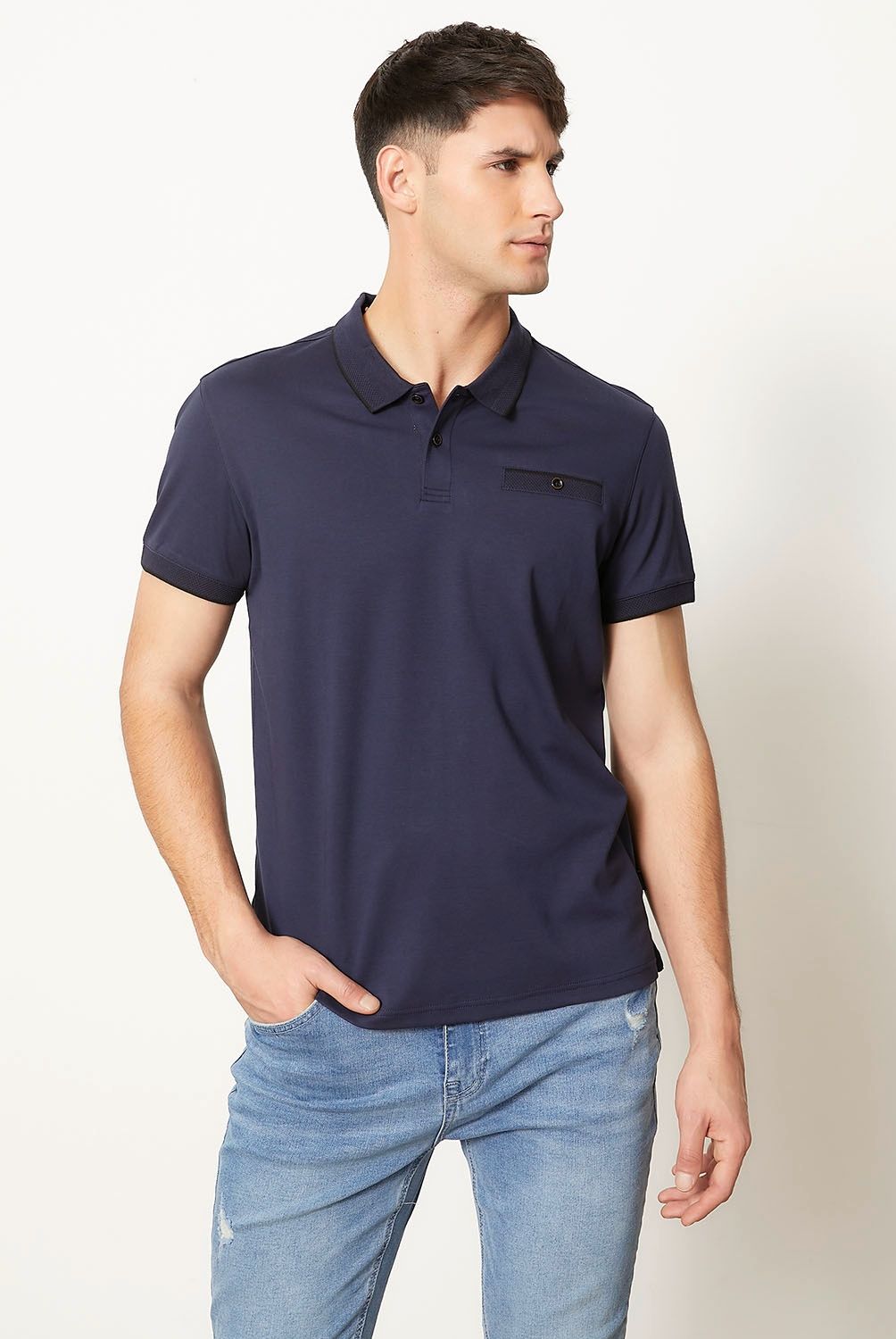 BASEMENT - Polera Manga Corta Algodón Hombre Basement