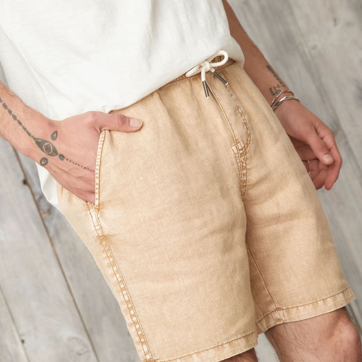 AMERICANINO - Short Bermuda Lino Hombre Americanino