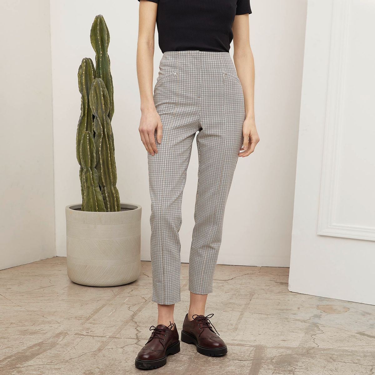 BASEMENT - Pantalón Slim Tiro Alto Mujer Basement