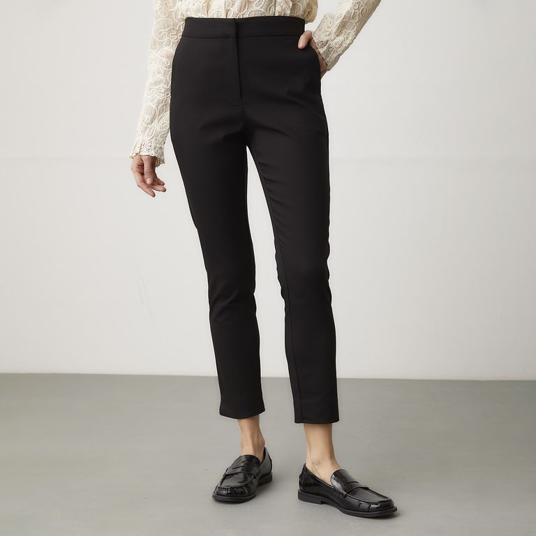 Pantalón Straight Alto Mujer Algodón