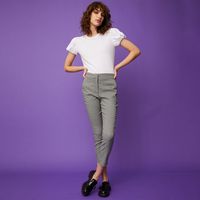 Pantalón Straight Alto Mujer Algodón