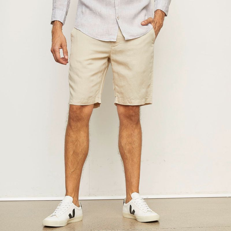 WOLF&HANK - Bermuda Short Básico Lino Hombre Wolf&Hank