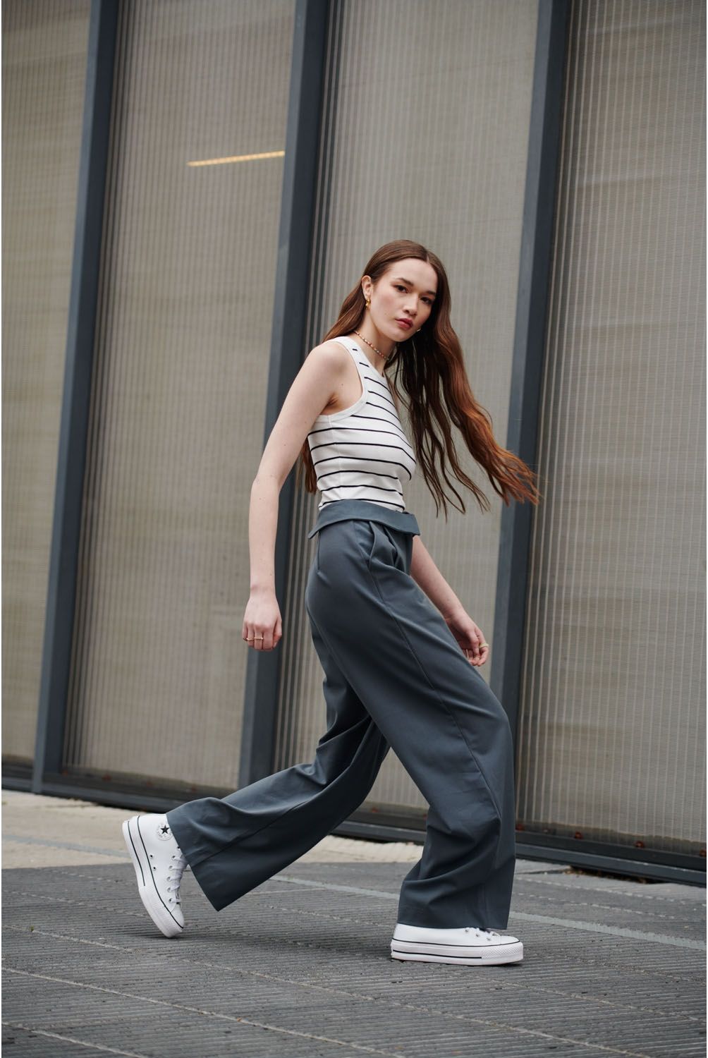 SYBILLA - Pantalón Mujer Recto Tiro Medio Sybilla