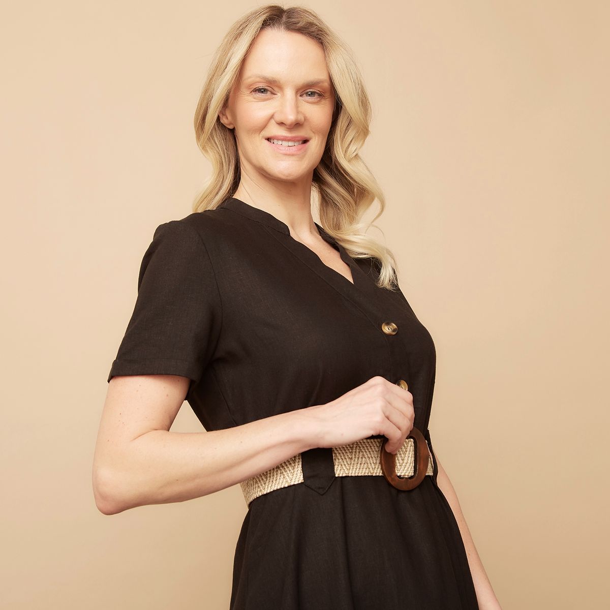 S COCCI - Vestido Largo Lino Mujer Stefano Cocci