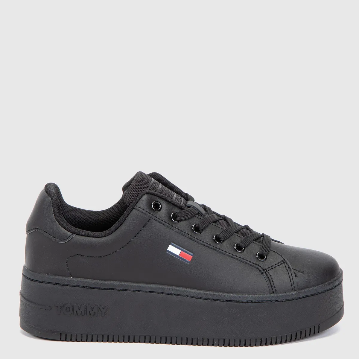 TOMMY HILFIGER - Zapatilla Urbana Mujer Cuero Negro Tommy Hilfiger
